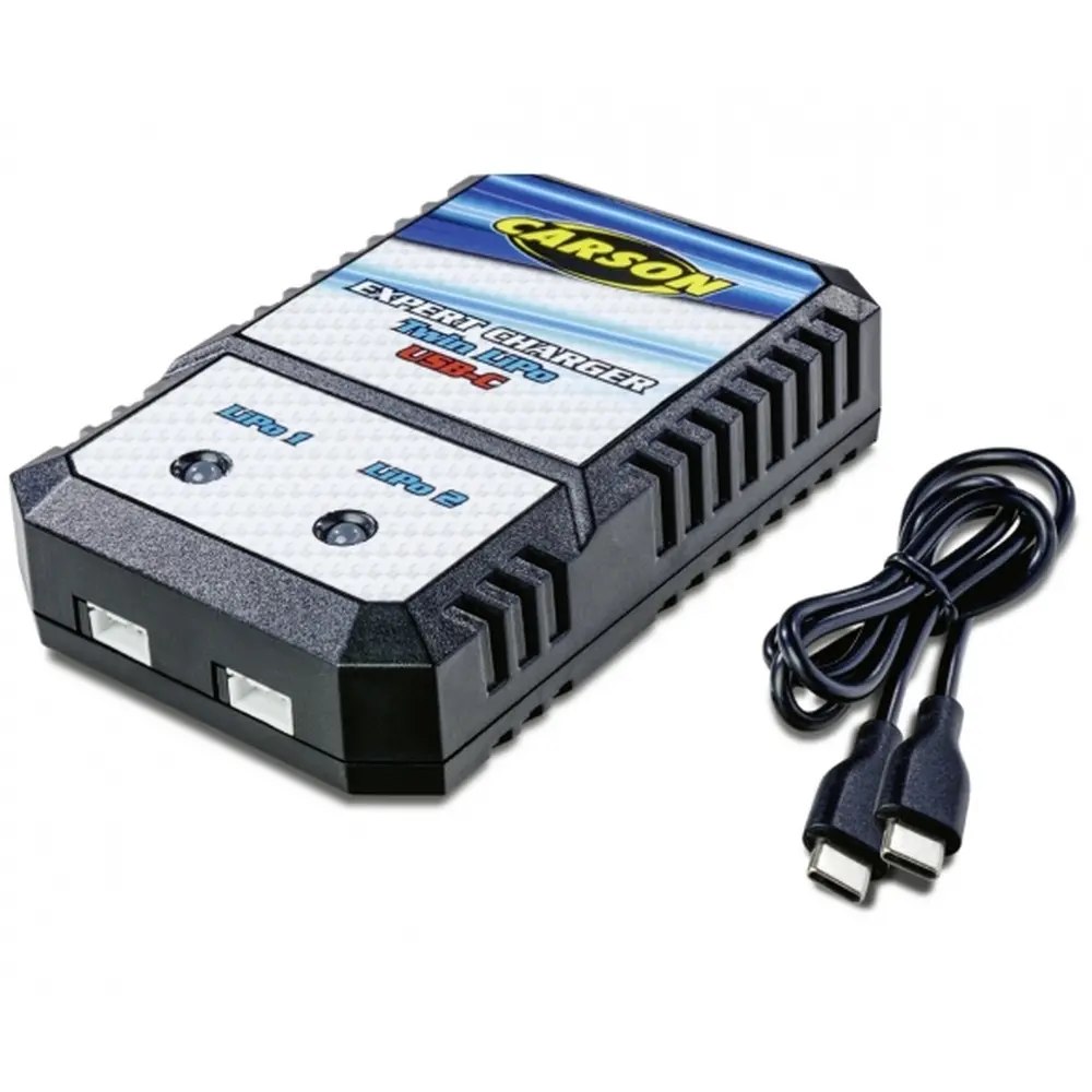 Chargeur Rapide Double Expert Twin LiPo 7,4V USB-C - CARSON 500606097