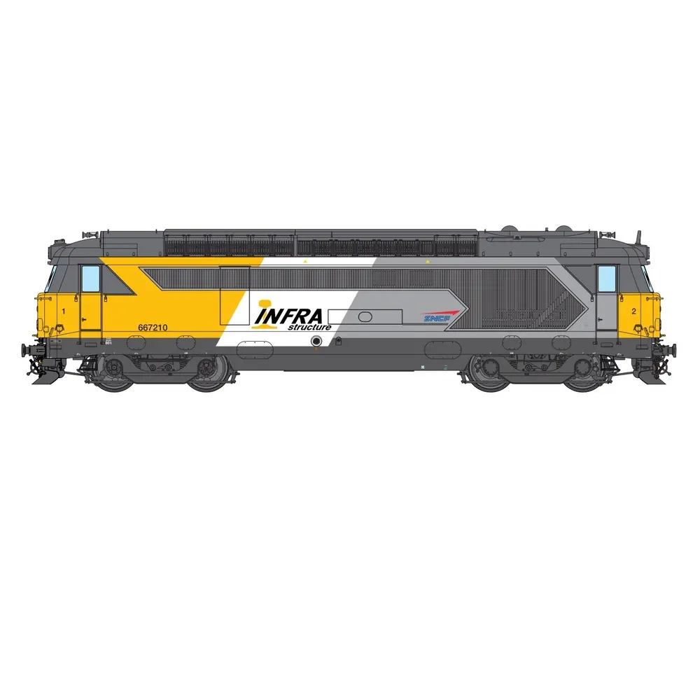 Locomotive diesel Infra BB 667210 - Chrezo 670-05 - 0 1/43 - SNCF - Analogique - EP. VI