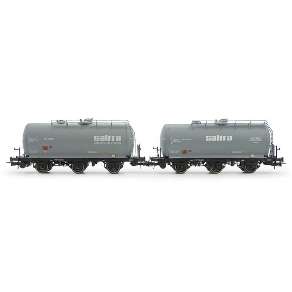 Coffret de 2 wagons citernes à 3 essieux, livrée Saltra - Électrotren HE6051 - HO 1/87 - RENFE - Ep IV - 2R