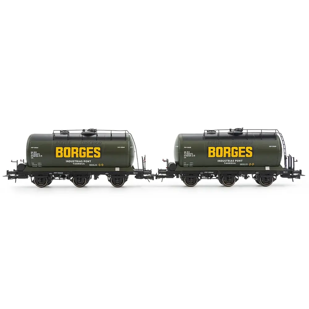 Coffret de 2 wagons citernes à 3 essieux "Borges" - Electrotren HE6062 - RENFE - HO 1/87 - EP III IV - 2R