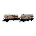 Coffret de 2 wagons citernes à gaz à 2 essieux Zgkk avec toit ouvrant, "REPSOL Butano" - Électrotren HE6066 - HO 1/87 - RENFE - Ep IV - 2R