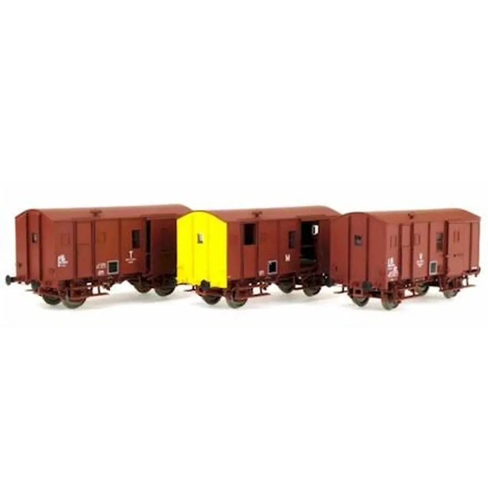 Coffret de 3 fourgons UIC sans feux de fin de convoi - HO 1/87 - EPM 510012