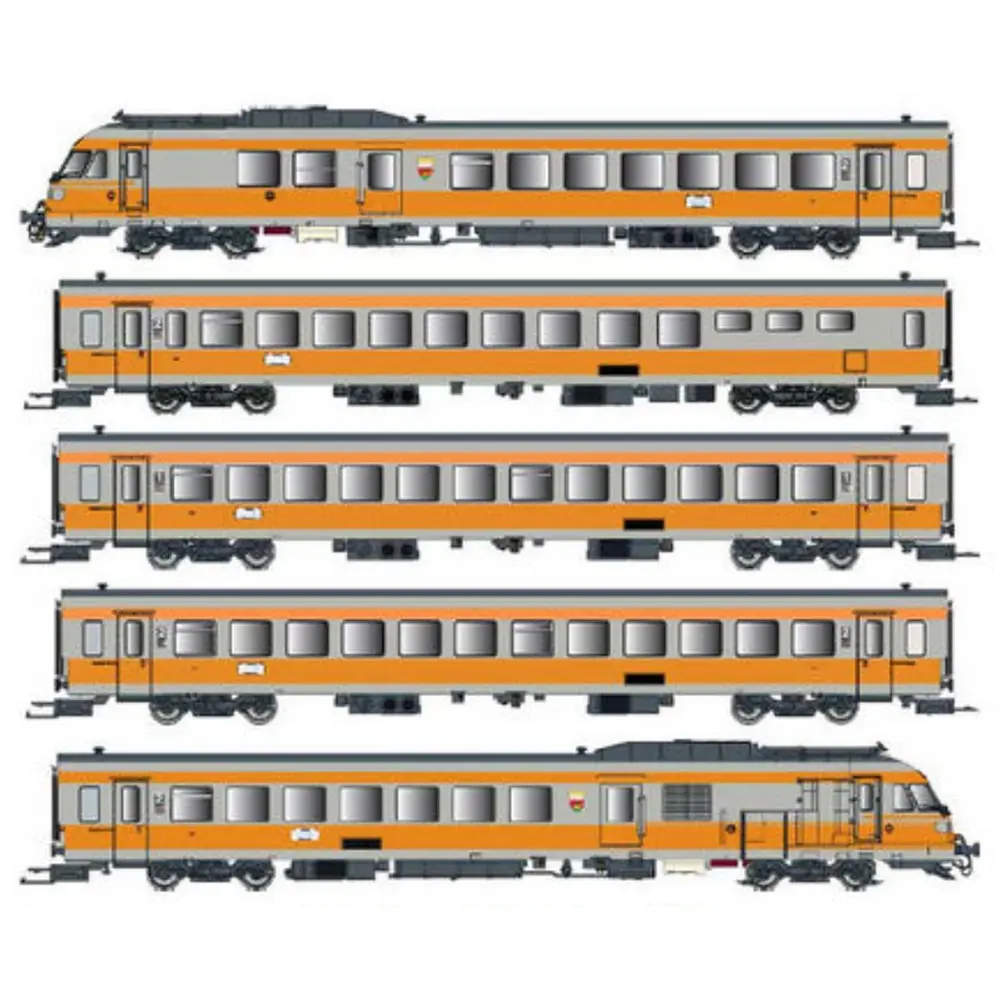 Rame 5 éléments RTG N°17 - EPM 221503AC - HO 1/87 - SNCF - 3R - Digital