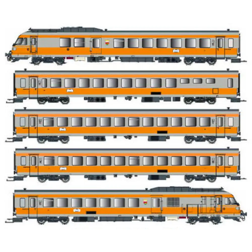 Rame 5 éléments RTG N°17 - EPM 221503ACS - HO 1/87 - SNCF - 3R - DCC Son