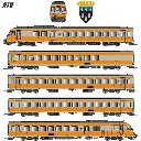 Rame RTG 5 éléments N°37 dépôt de Caen - EPM 221504 - HO 1/87 - SNCF - Ep V - Analogique - 2R