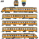 Rame RTG 5 éléments N°37 dépôt de Caen - EPM 221504ACS - HO 1/87 - SNCF - Ep V - Digital sound - 3R