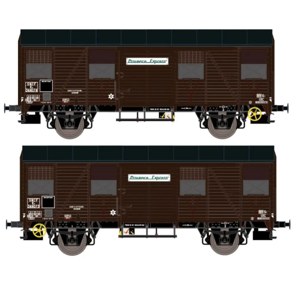 Coffret de 2 wagons couverts - Exact-Train 20922 - HO 1/87 - SNCF - EP III - 2R