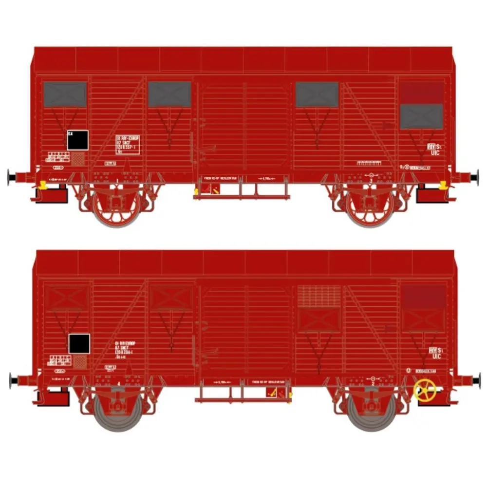 Coffret de 2 wagons couverts - Exact-Train 20924 - HO 1/87 - SNCF - EP IV - 2R