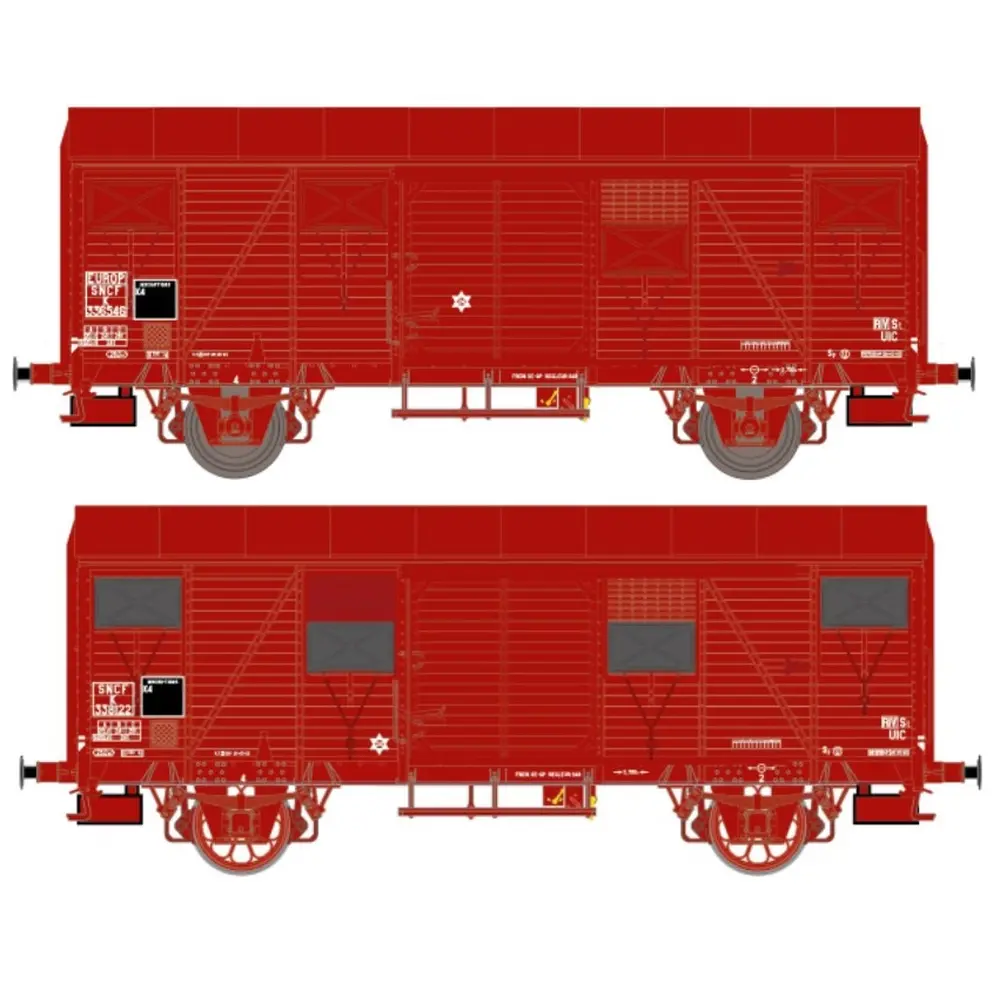 Coffret de 2 wagons couverts - Exact-Train 20925 - HO 1/87 - SNCF - EP III - 2R