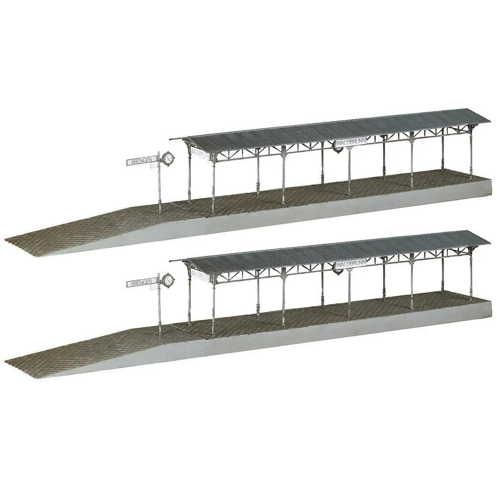 2 Quais de Gare miniature - FALLER 120204 - HO 1/87 - EP I - 358 x 55 x 62 mm
