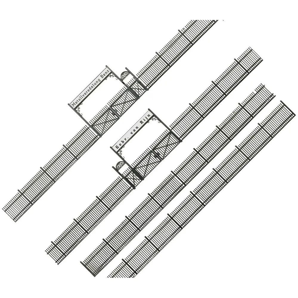 Clôture métallique avec portail, 1046 mm - Faller 180412 - HO 1/87