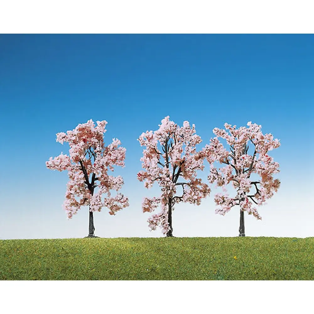 3 cerisiers en fleurs de  8cm