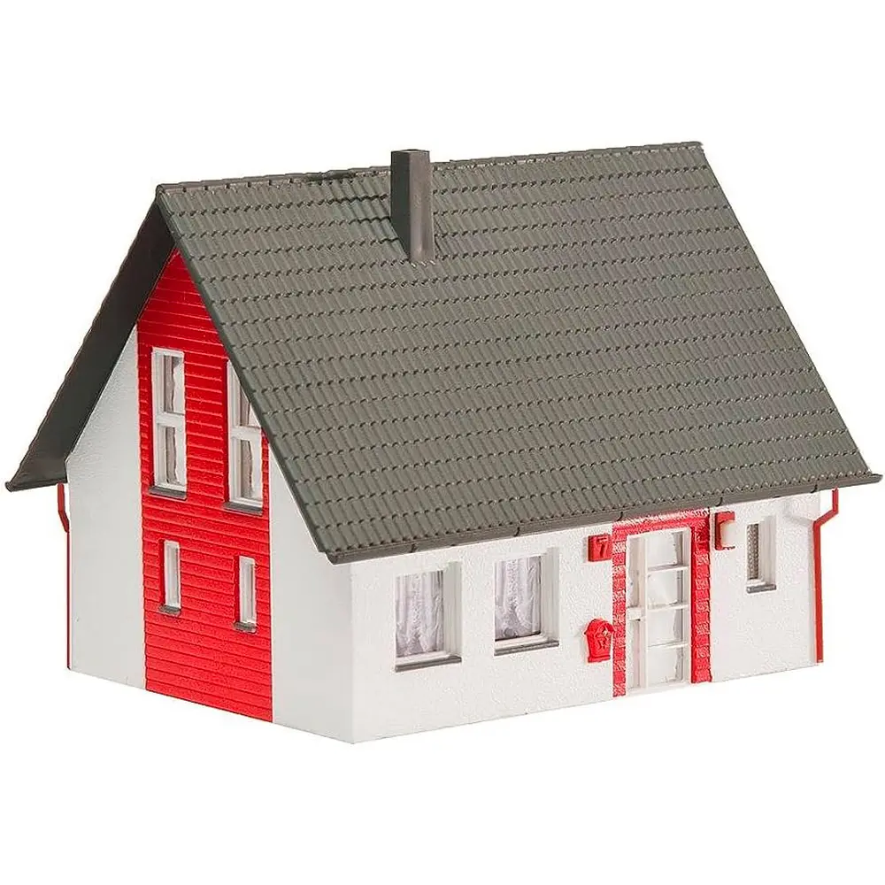 Maison individuelle rouge HO 1/87