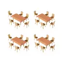 Lot de 4 tables et de 24 chaises - Faller 180442 - HO 1/87 - EP III