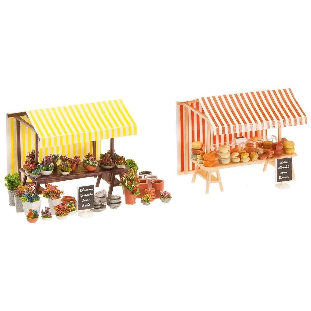 Stand de fleurs et de fromage HO 1/87