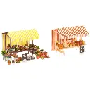 Stand de fleurs et de fromage HO 1/87