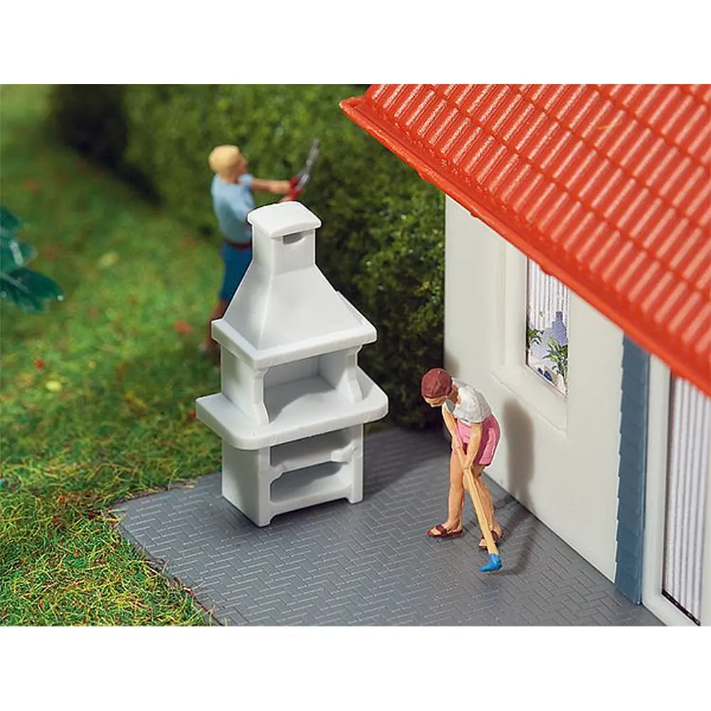 Lot de 2 Barbecues de Jardin - 4 Pièces - Faller 180902 - EP. V - HO : 1/87