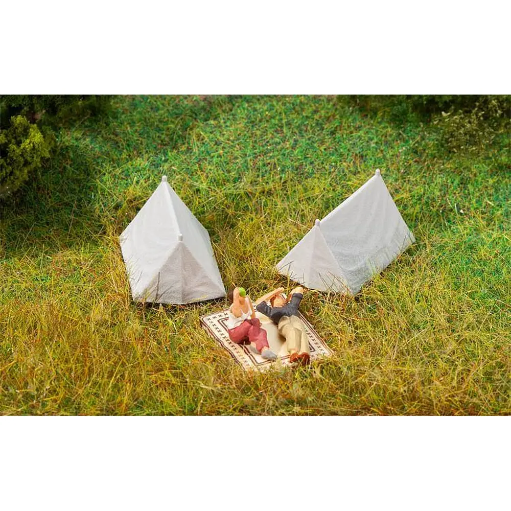 Lot de 4 tentes, camping - FALLER 180987 - HO 1/87