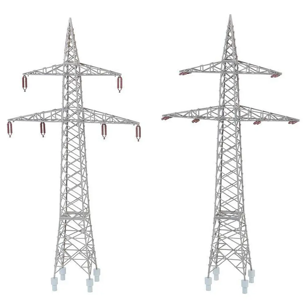 Lot de 2 Pylônes de câbles aériens (110 kV) - FALLER 130898 - HO 1/87ème