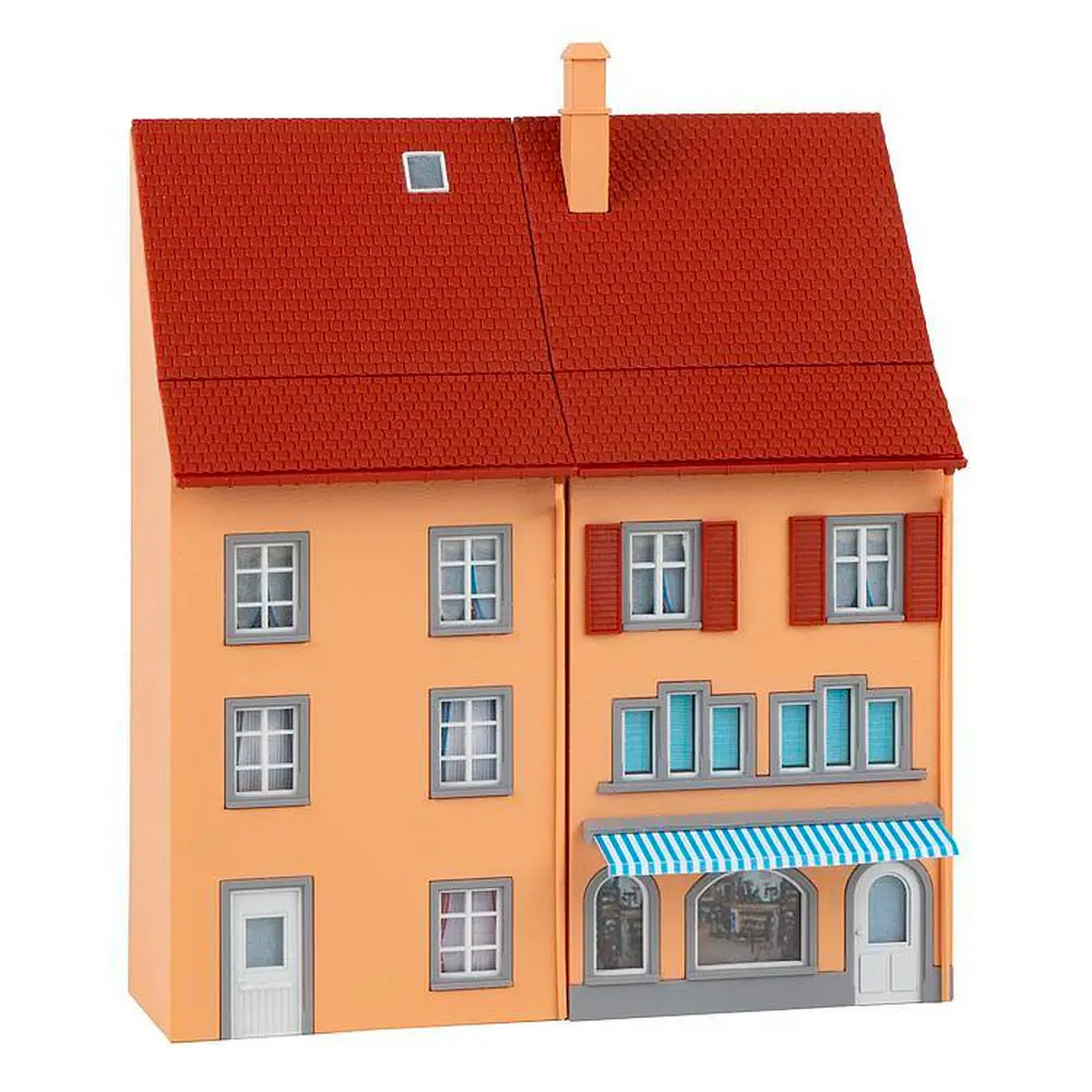 Set de 2 maisons en relief pour petite ville Faller 130711 - HO : 1/87 - EP III