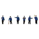 Lot de 6 personnages Personnel des chemins de fer - Faller 151623 - HO 1/87 - Ep III