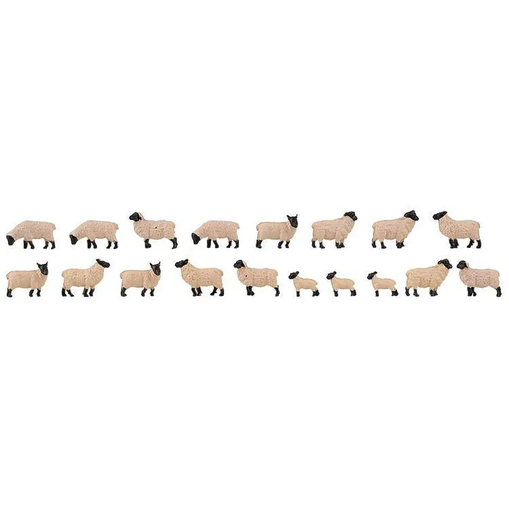 Lot de 18 animaux moutons à tête noire allemands Faller 151918 - HO : 1/87