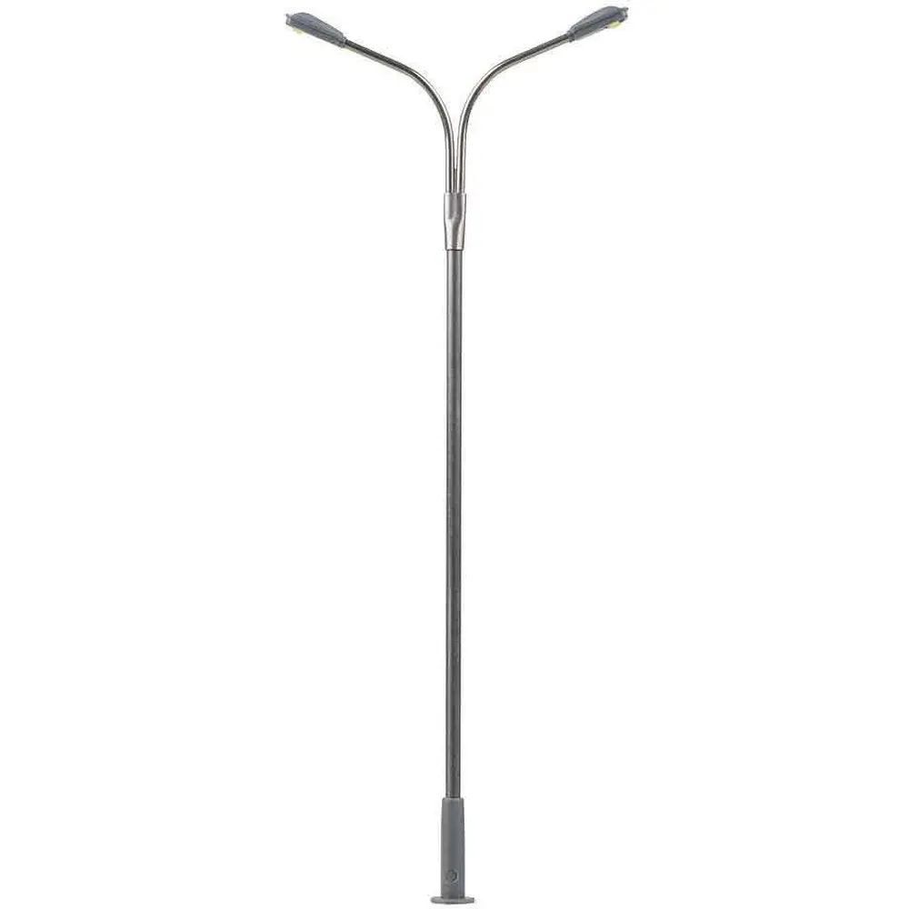 Lot de 3 lampadaires doubles avec LED - HO 1/87 - Faller 180101