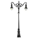 Lot de 3 lampadaires doubles avec LED - HO 1/87 - Faller 180106