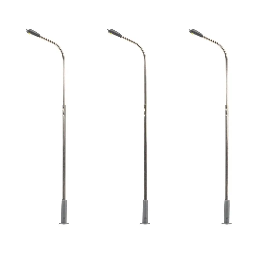 Lot de 3 lampadaires simple avec LED - HO 1/87 - Faller 180100