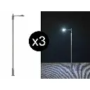 Set de 3 lampadaires modernes avec LED - HO 1/87 - Faller 180102