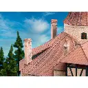 Lot de 4 cheminées à couronne en briques FALLER 180858 - HO 1/87 - EP I