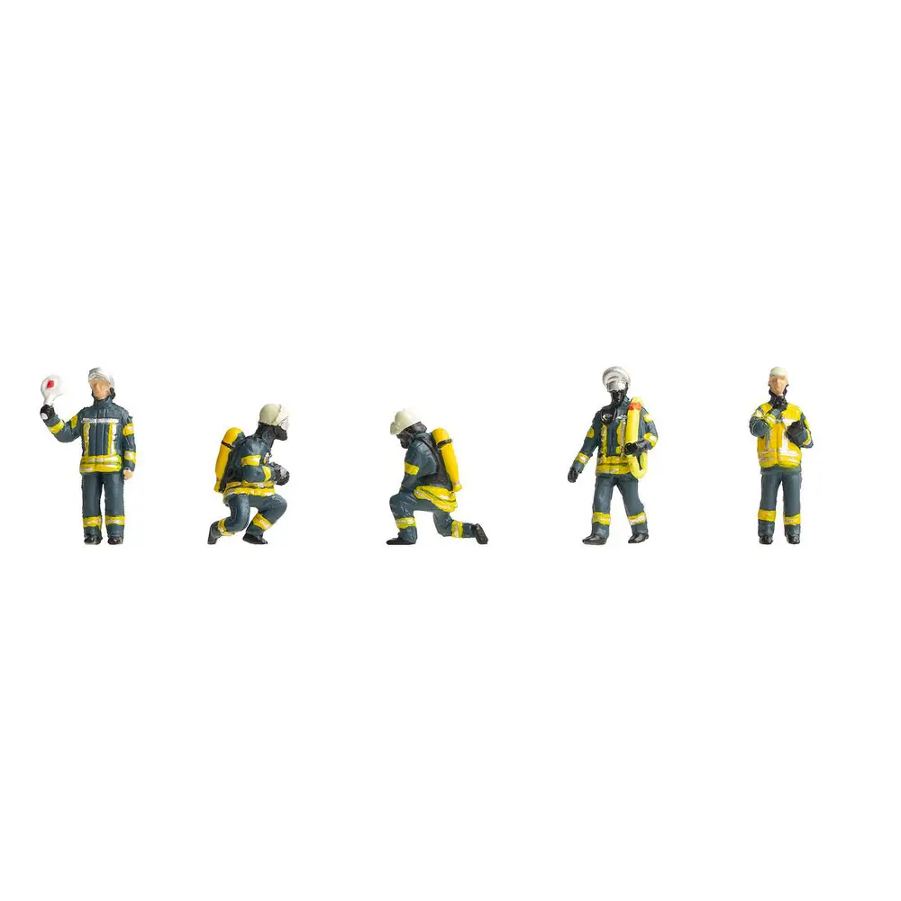 Lot de 5 pompiers époque VI | Set n°1 | Faller 151637 | HO 1/87