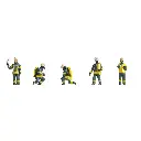 Lot de 5 pompiers époque VI | Set n°1 | Faller 151637 | HO 1/87