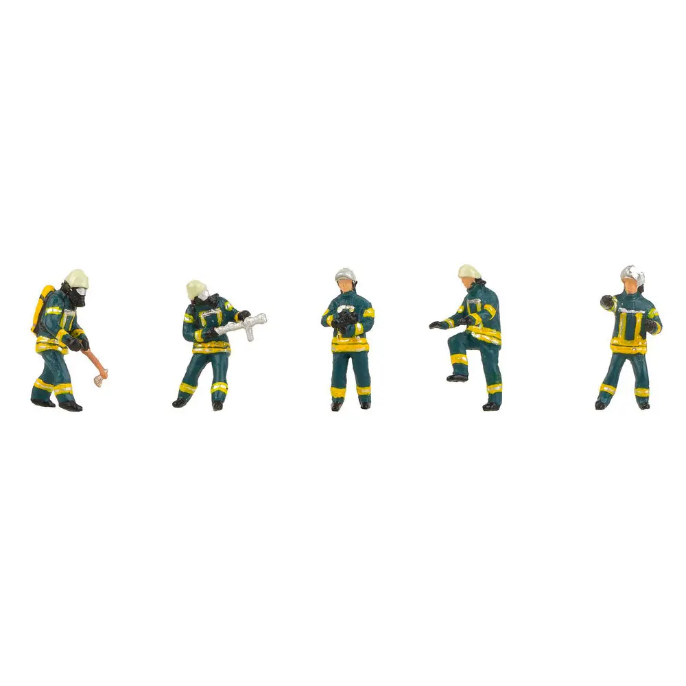 Lot de 5 pompiers époque VI - Set n°2 - Faller 151638 - HO : 1/87