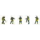 Lot de 5 pompiers époque VI - Set n°2 - Faller 151638 - HO : 1/87