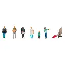 Set de 7 personnages "en courses" FALLER 151642 - HO 1/87