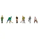 Lot de 6 personnages à la ferme/agriculteurs Faller 151643 - HO : 1/87