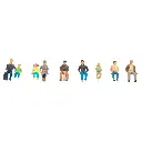 Lot de 9 personnages assis, adultes et enfants Faller 151663 - HO : 1/87