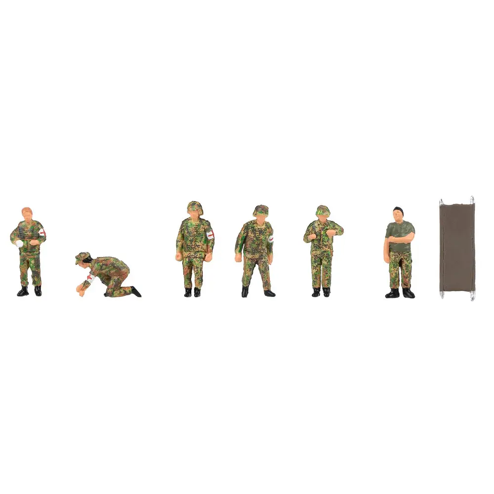 Six soldats ambulanciers avec une civière - Faller 151752 - HO 1/87e