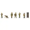Six soldats ambulanciers avec une civière - Faller 151752 - HO 1/87e
