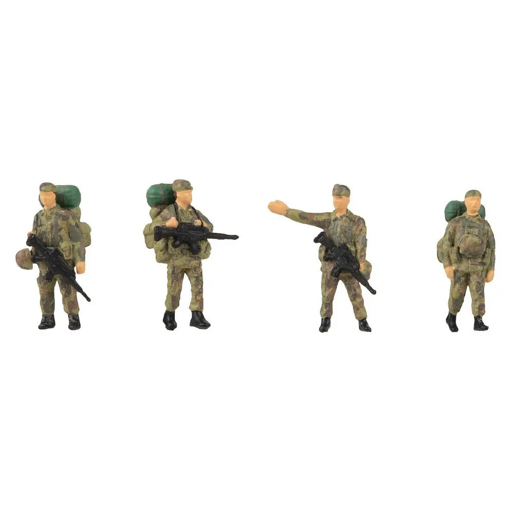 Lot de 4 soldats avec bagages Faller 151753 - HO : 1/87