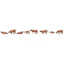 Lot de 8 animaux, vaches suisses brunes de l'Allgäu Faller 151922 - HO : 1/87