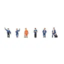 Set 6 personnages "Personnel des chemins de fer" FALLER 155603 - N 1/160 - EPV