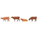 Lot de 4 figurines de vaches avec bruitage FALLER 180235 - HO 1/87