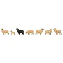 Lot de 6 figurines de moutons avec bruitage FALLER 180236 - HO 1/87