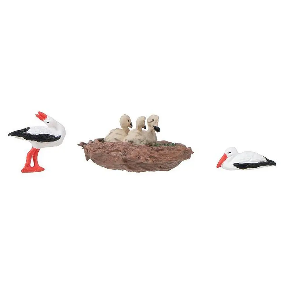 Lot de figurines cigognes et nid avec bruitage FALLER 180239 - HO 1/87