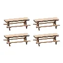 Pack de 4 bancs de pique-nique Faller 180304 - HO : 1/87 - EP IV - 26 x 16 x 10 mm