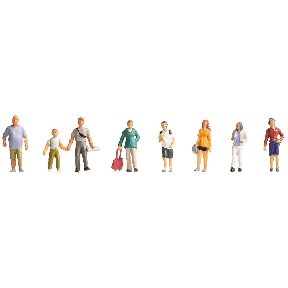 Lot de 8 personnages "Touristes" Faller 151677 - HO : 1/87