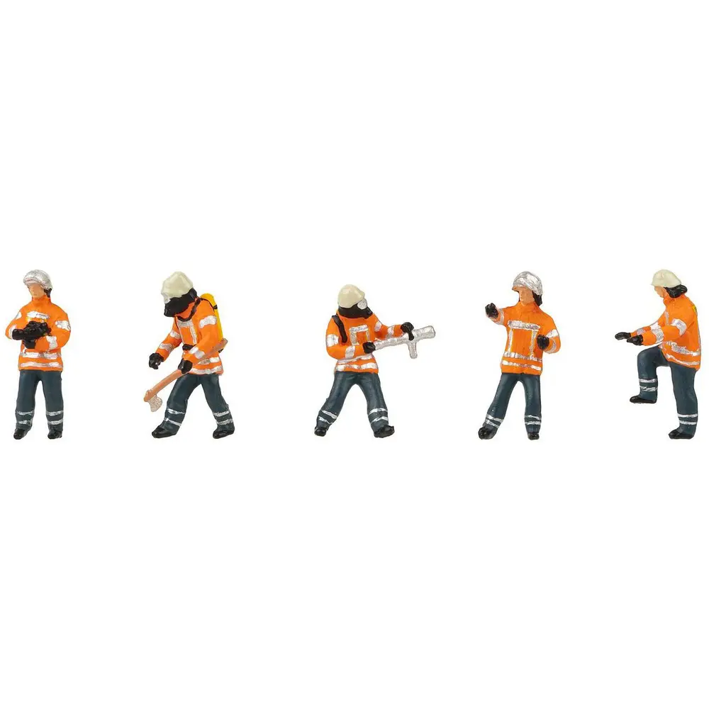 Lot de 5 pompiers époque VI - Set n°6 - Faller 151680 - HO : 1/87 -