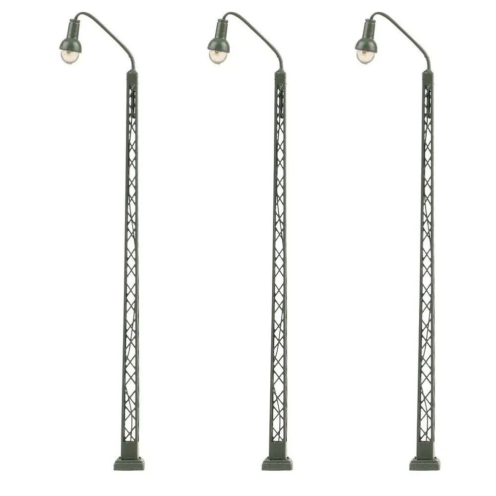 Set 3 Lanternes à treillis à LED Faller 272129 - N 1/160 - hauteur 65 mm